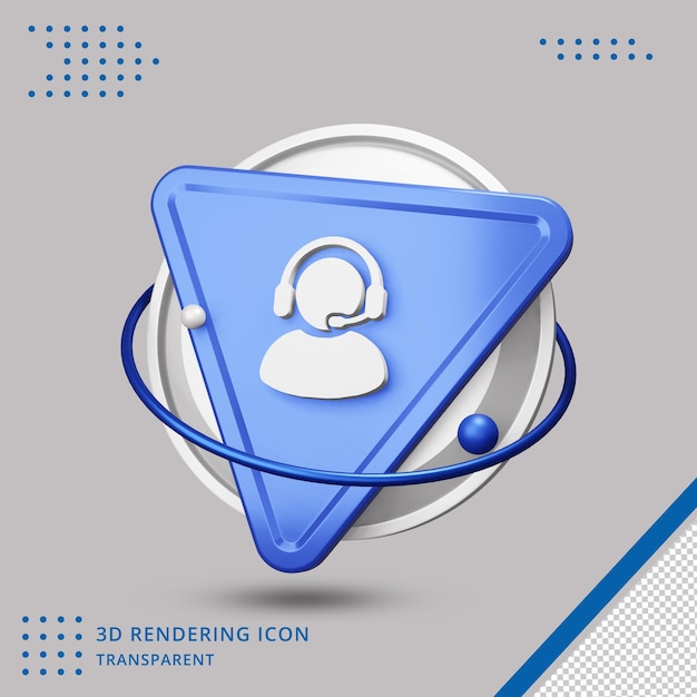 Icona dell'assistenza clienti nel rendering 3d
