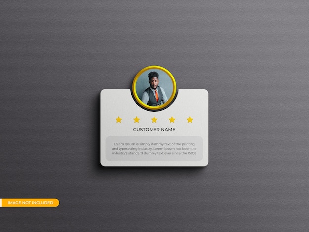 PSD customer feedback review or testimonial mockup