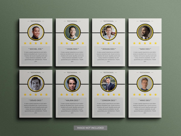 customer feedback review or testimonial mockup