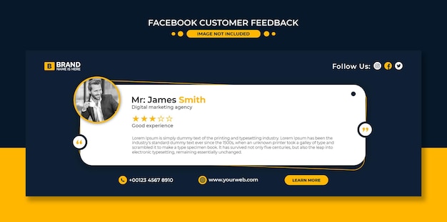 PSD customer feedback review or testimonial social media facebook cover post template