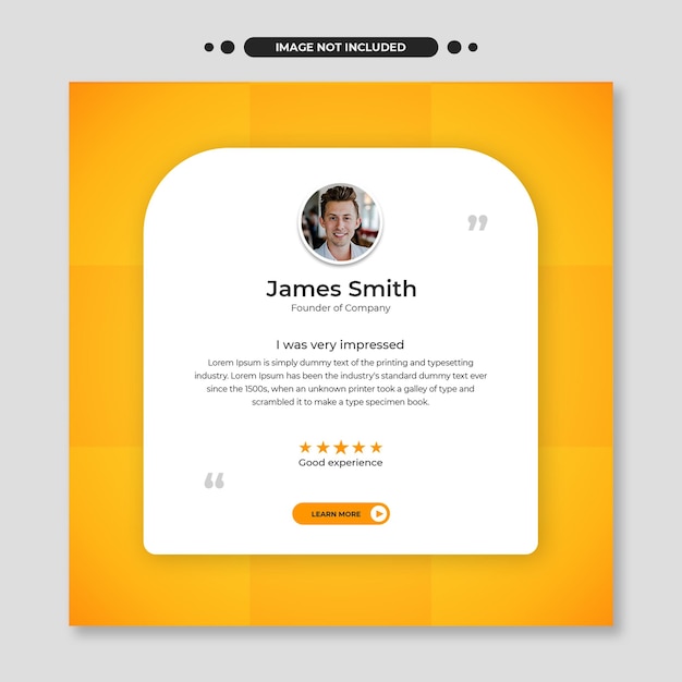 customer feedback testimonial instagram post and social media banner design or square flyer