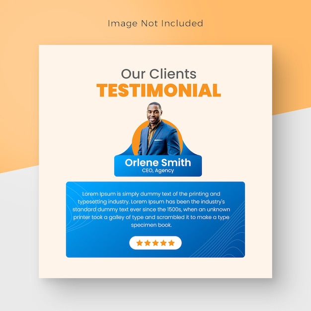 PSD testimonianza del feedback dei clienti instagram post e modello di progettazione di banner per post sui social media