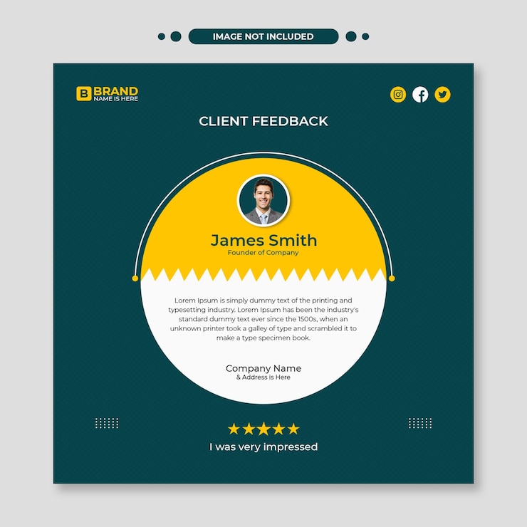 PSD customer feedback testimonial social media post or instagram post banner template