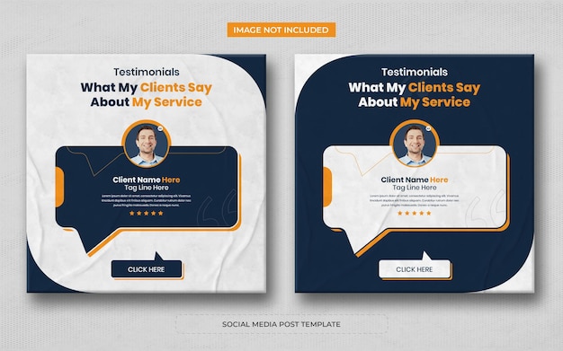 Customer feedback testimonial social media post template design