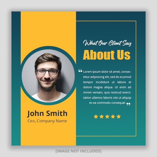 PSD customer feedback testimonial social media post web banner design template