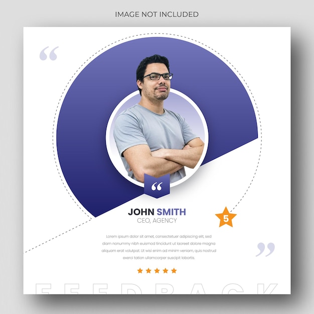 customer feedback testimonial social media post web banner template
