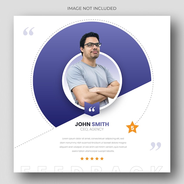 Customer feedback testimonial social media post web banner template