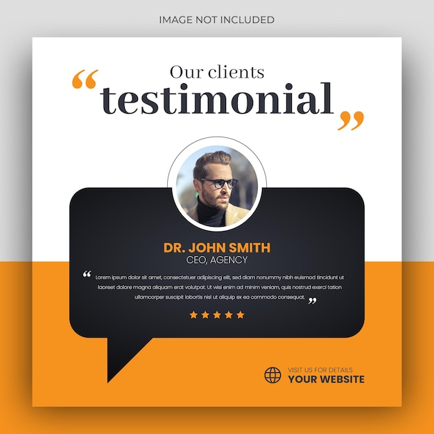 PSD customer feedback testimonial social media post web banner template