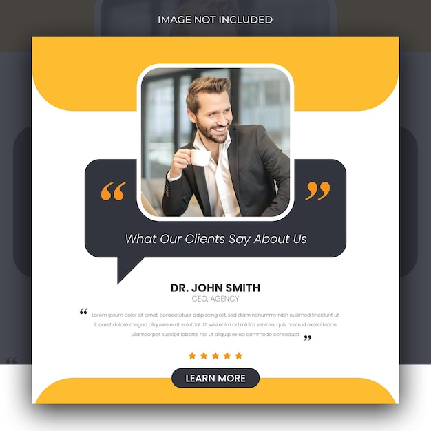 PSD customer feedback testimonial social media post web banner template