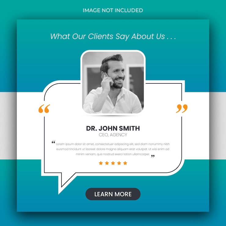 PSD customer feedback testimonial social media post web banner template