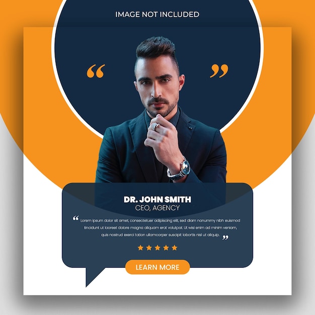 Customer feedback testimonial social media post web banner template