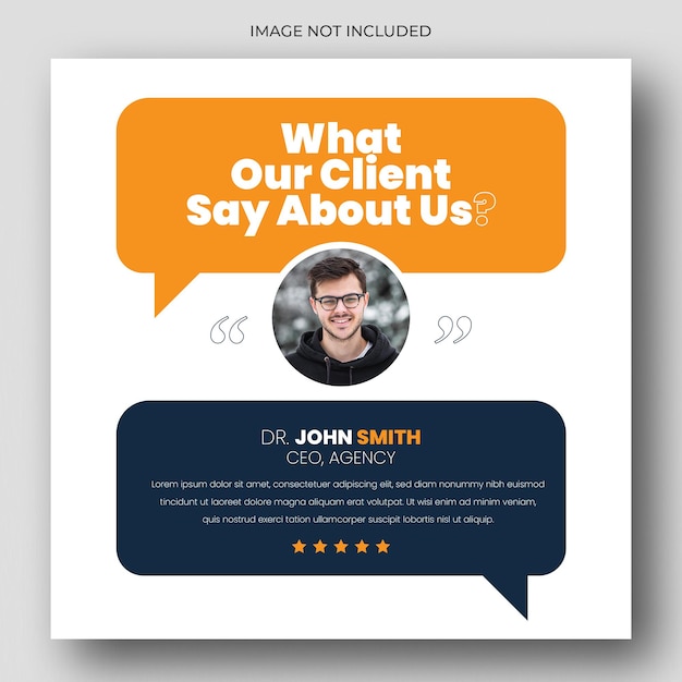 PSD customer feedback testimonial social media post web banner template