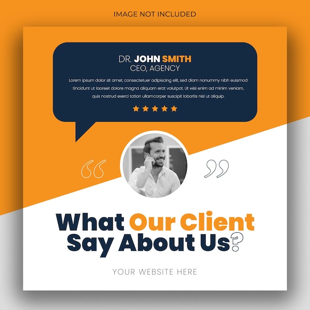 PSD customer feedback testimonial social media post web banner template