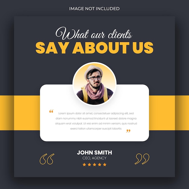 Customer feedback testimonial social media post web banner template