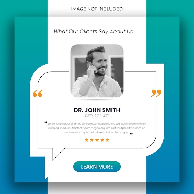 PSD customer feedback testimonial social media post web banner template