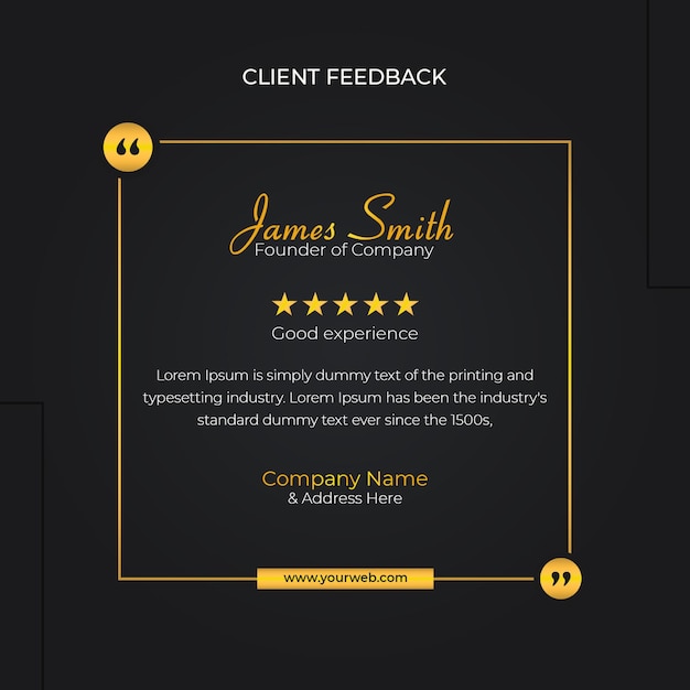 PSD customer feedback testimonial social media post web banner template