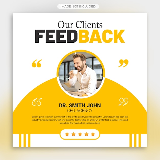 PSD customer feedback testimonial social media post web banner template