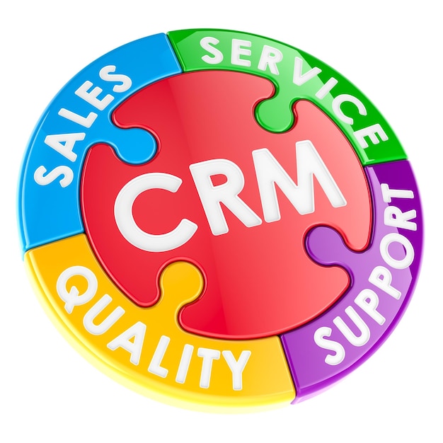 Customer relationship management CRM 3D rendering isolated on transparent background