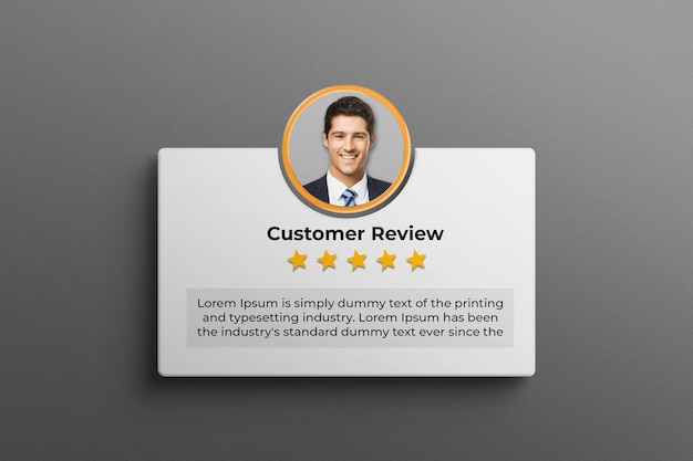 PSD customer review and testimonials design