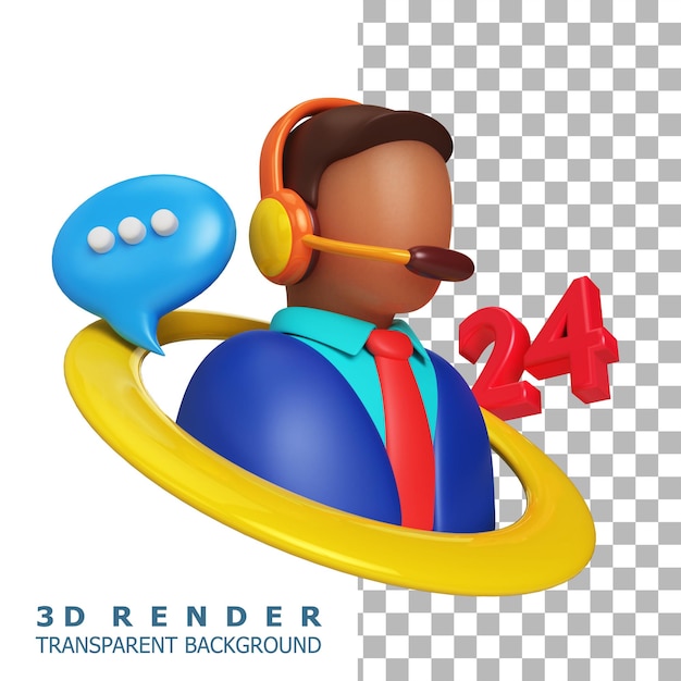 PSD customer service 3d render