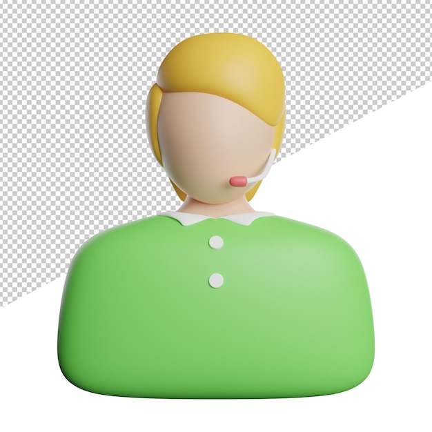 customer service care front view 3d rendering icon illustration on transparent background