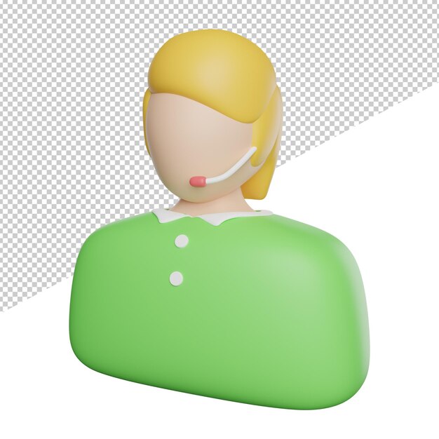 Customer service care side view 3d rendering icon illustration on transparent background