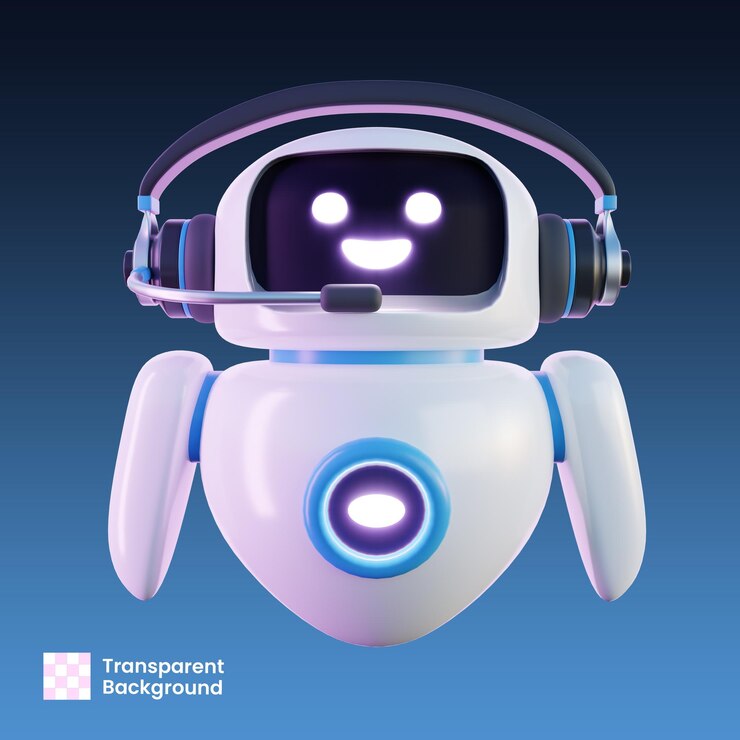 PSD customer service chatbot 3d illustration