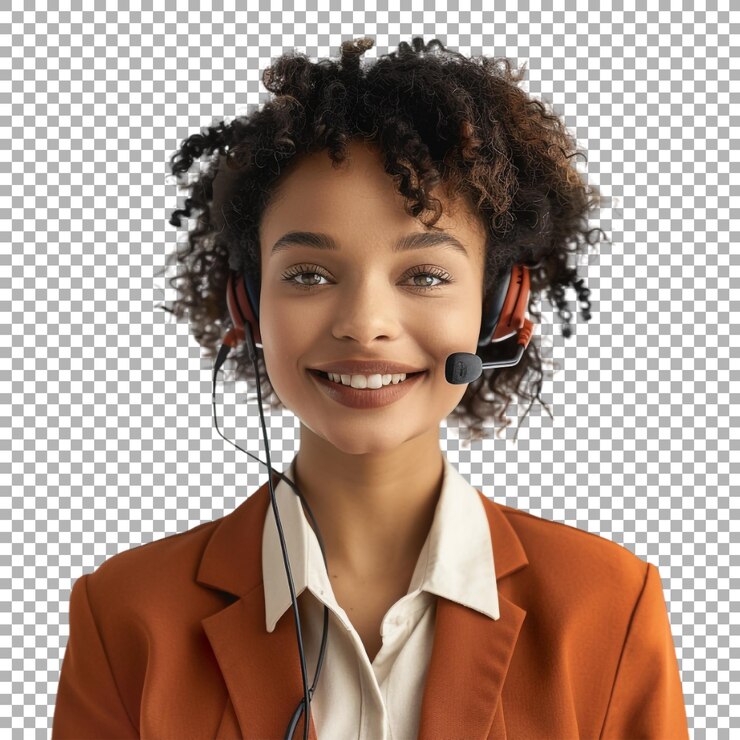 PSD customer service representative on transparent background ai generated