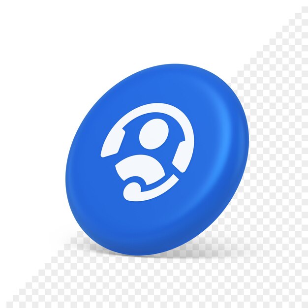 Customer support helpdesk assistance button call helpline connection 3d isometric realistic icon