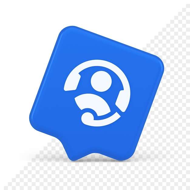 customer support helpdesk assistance button call helpline connection 3d realistic speech bubble icon