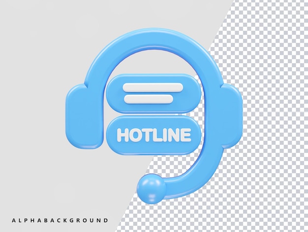PSD customer support icon hotline 3d rendering illustration element