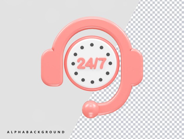 Customer support icon hotline 3d rendering illustration element