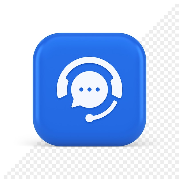 Assistenza clienti live chat servizio pulsante informazioni messaggistica consulenza icona 3d