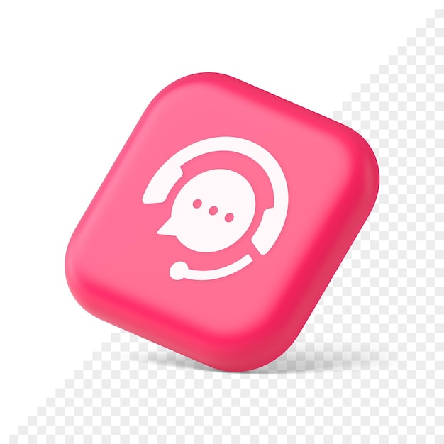 Customer support live chat service button information messaging consulting 3d isometric icon