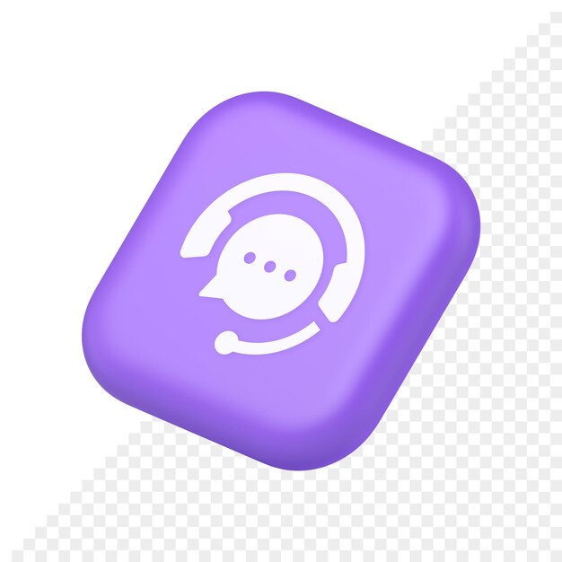 Customer support live chat service button information messaging consulting 3d isometric icon