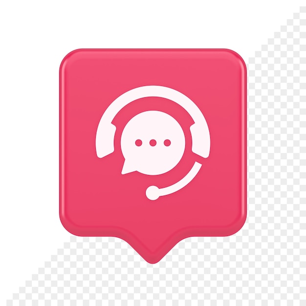 PSD customer support live chat service button information messaging consulting 3d speech bubble icon