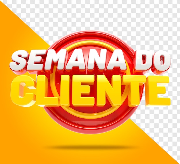 Customer week selo 3d in portuguese