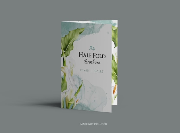 customizable a4 half sheet fold brochure mockup to present your design 3d render