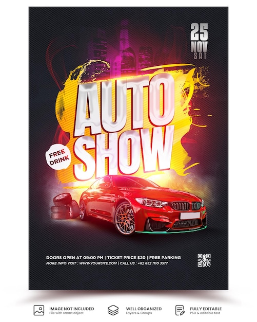 Customizable ad car promotion poster template