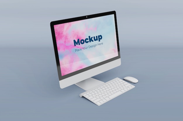 Modello di progettazione mockup dello schermo del desktop personalizzabile