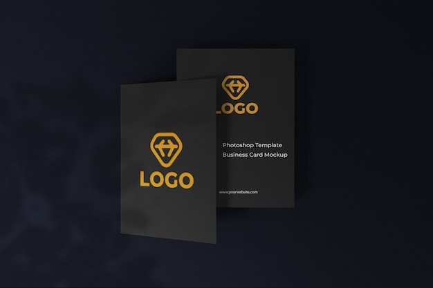 PSD mockup di design elegante biglietto da visita scuro personalizzabile