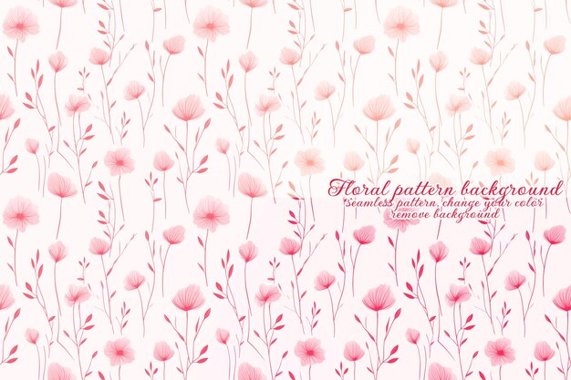 PSD customizable floral pattern on transparent background red and orange tones