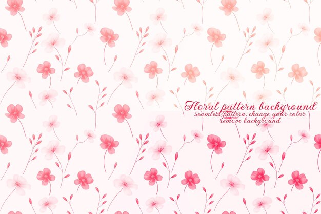 Customizable floral pattern on transparent background red and orange tones