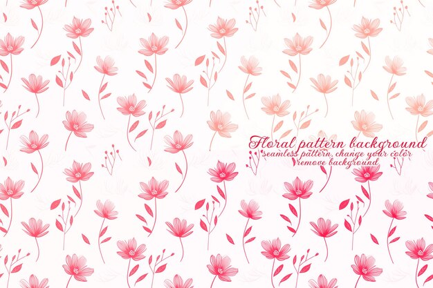 Customizable floral pattern on transparent background red and orange tones