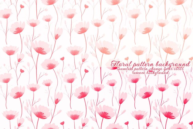 PSD customizable floral pattern on transparent background red and orange tones