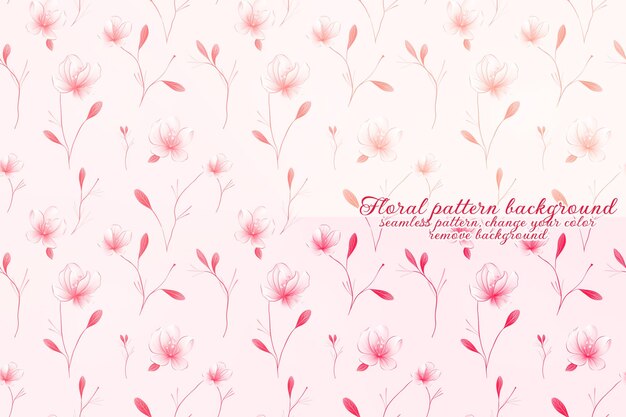 PSD customizable floral pattern on transparent background red and orange tones