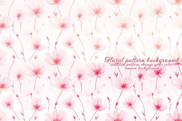 PSD customizable floral pattern on transparent background red and orange tones