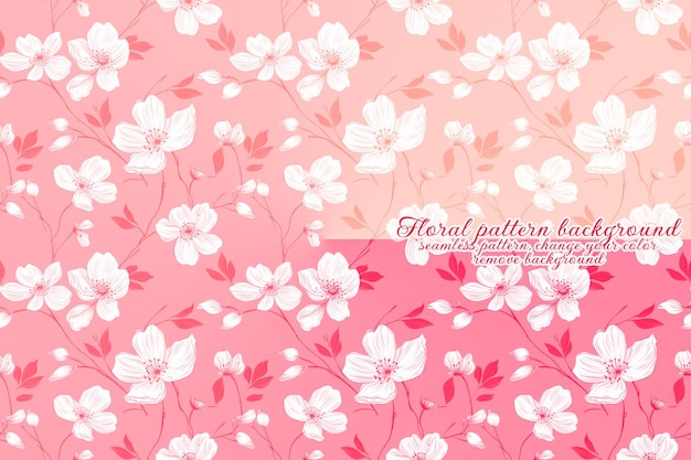 Customizable floral pattern on transparent background red and orange tones