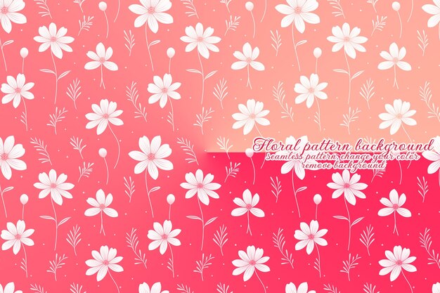 PSD customizable floral pattern on transparent background red and orange tones