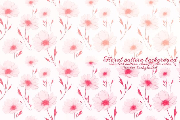 PSD customizable floral pattern on transparent background red and orange tones